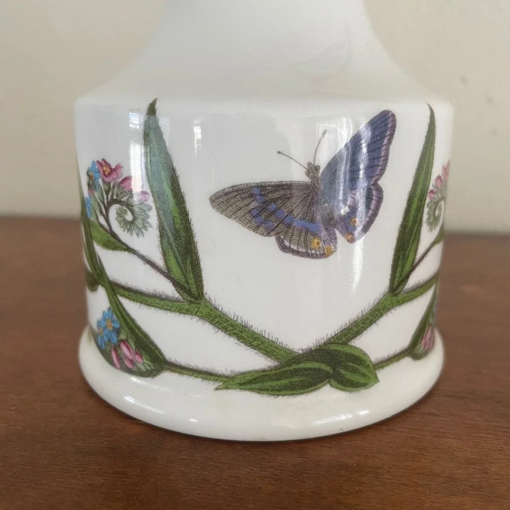 Vtg Portmeirion Botanic Garden Soap Lotion Dispenser Butterfly Made in Britain